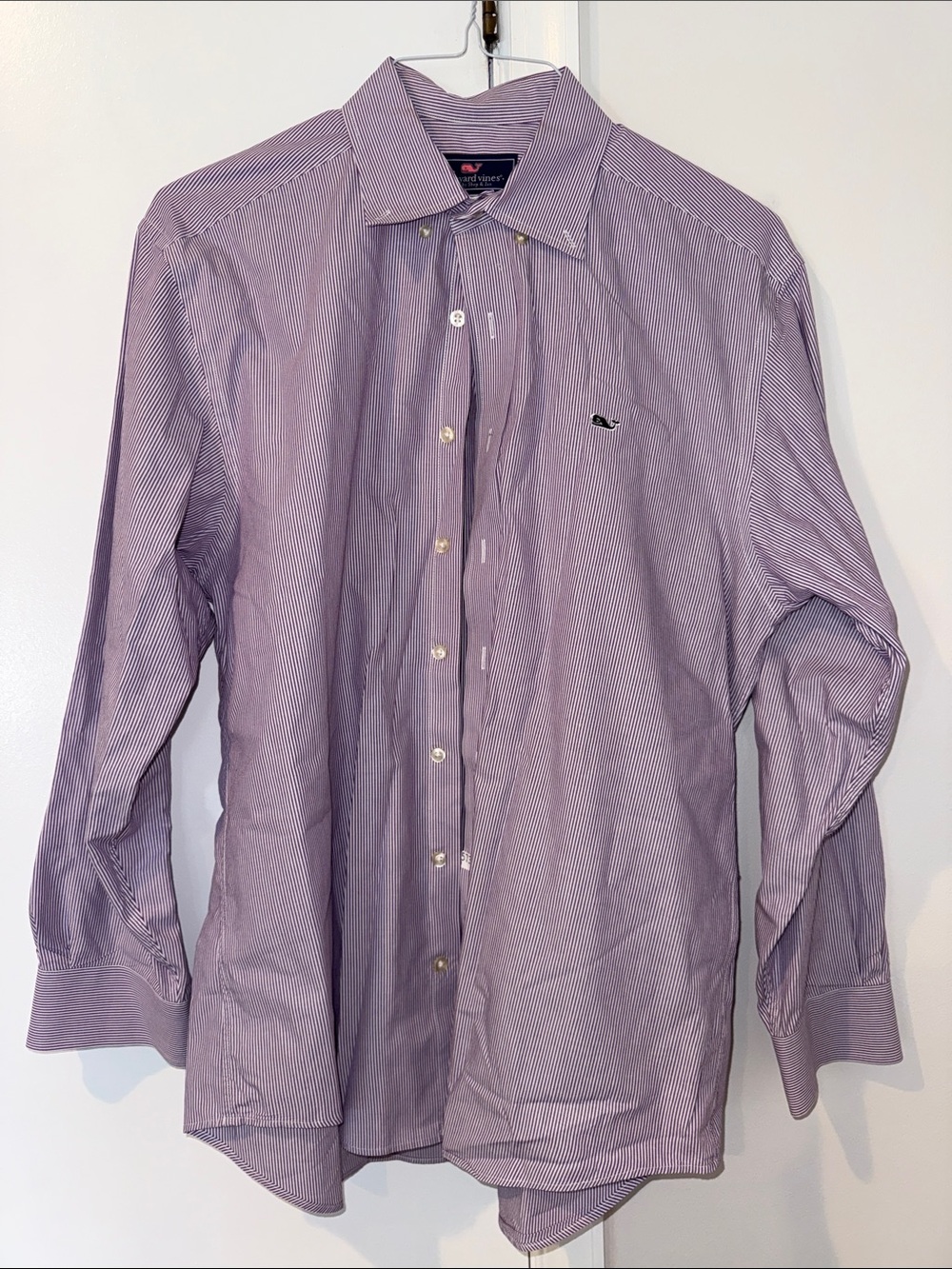 Vineyard Vines purple Stripe Long-Sleeve Button-Up Shirt medium